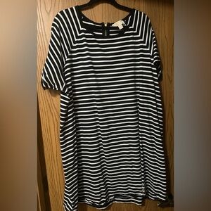 Black and White Striped T-Shirt Dress
